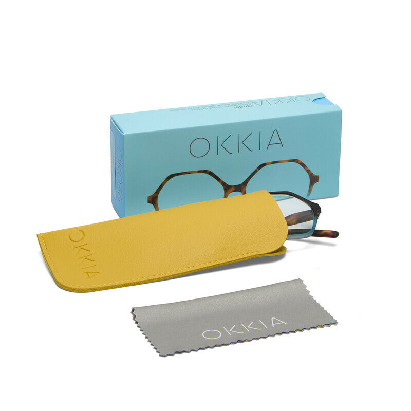 okkia okkia occhiale da lettura mod valencia premontato soft touch spring anti luce blu havana blue diottrie 3 00 ean 8056211374647