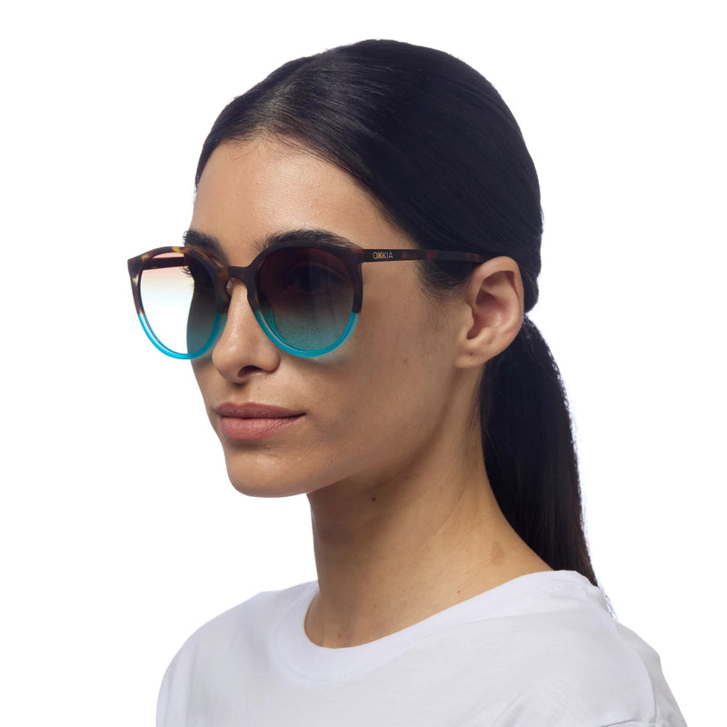 okkia okkia occhiale da sole premontato mod berlino havana blue ean 8056211371301