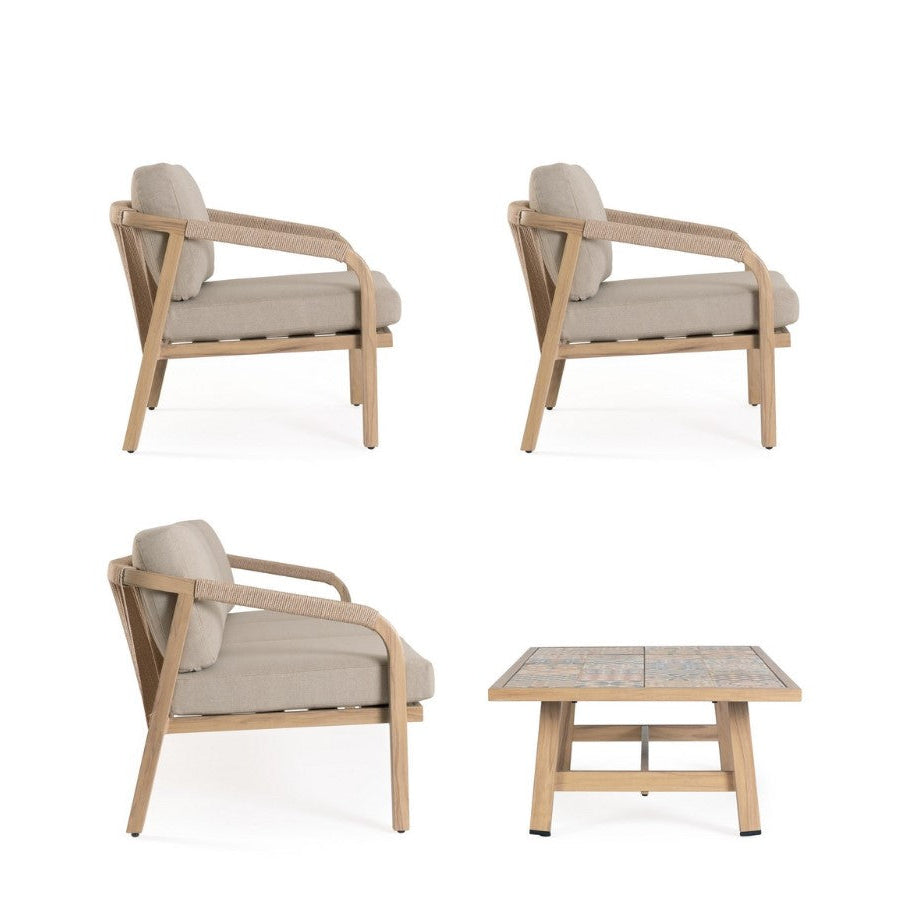 bizzotto bizzotto set 4 salotto kalimera con cuscini divano 2 poltrone e tavolino colore desert big ean 8051836779068