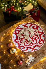 guzzini guzzini vassoio ovale grande natalizio harmonia melamina 515 x 38 cm table decor bianco rosso ean 8008392412519