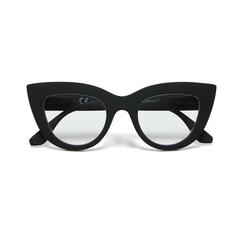 okkia okkia occhiale da lettura mod claudia premontato gatto soft touch spring nero diottrie 2 50 ean 8055773192942