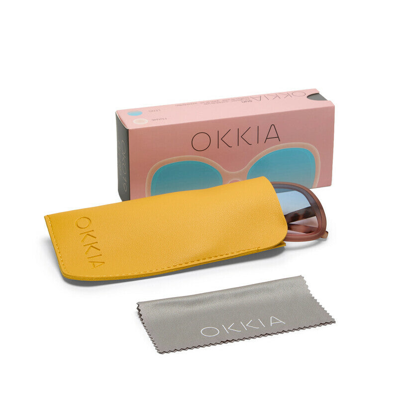 okkia okkia occhiale da sole premontato butterfly mod anna soft touch pink havana lenti blue pink ean 8056211374272
