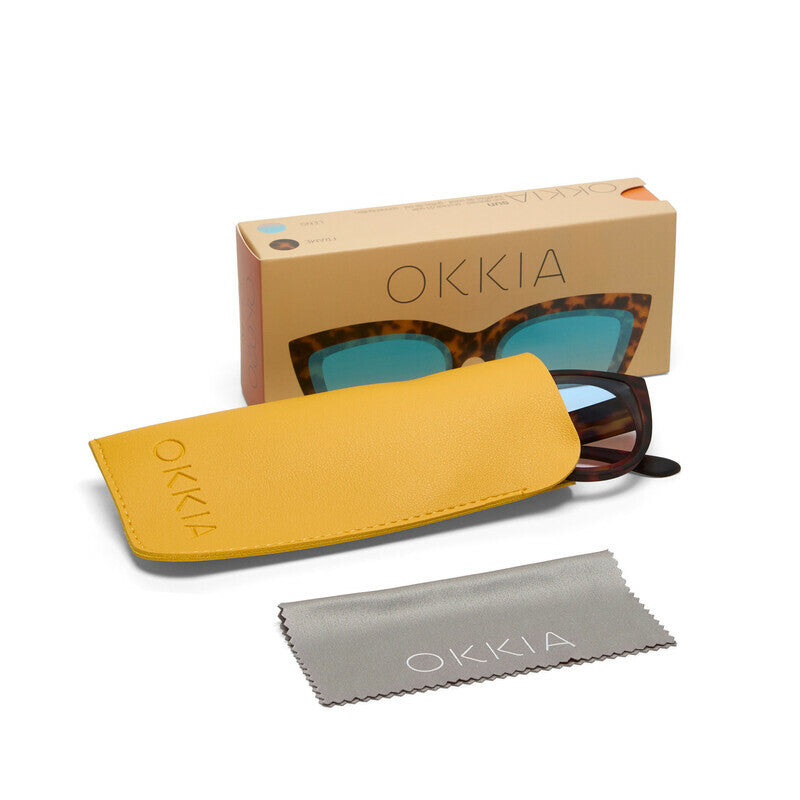 okkia okkia occhiale da sole premontato gatto lite mod silvia soft touch havana lenti blue pink ean 8056211375361