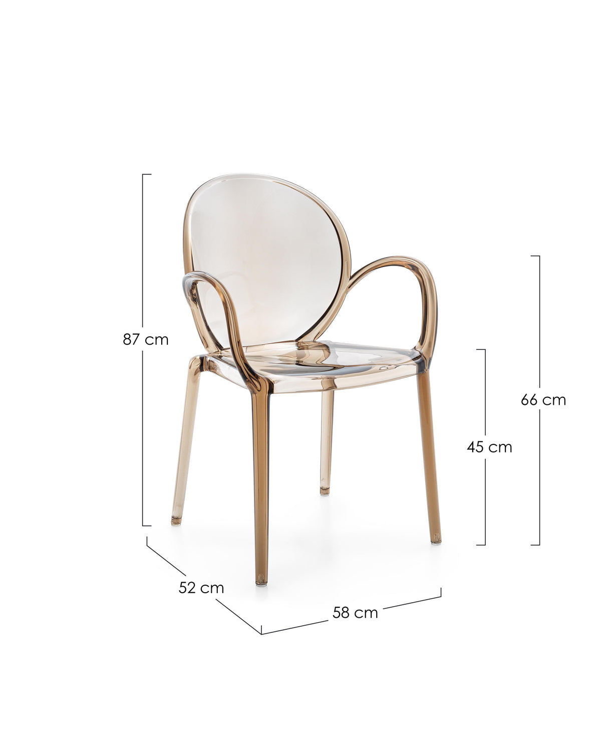 bizzotto bizzotto sedia camilla con braccioli h 87 cm p 52 cm l 58 cm caffe ean 8051836665682