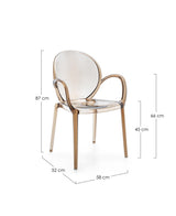 bizzotto bizzotto sedia camilla con braccioli h 87 cm p 52 cm l 58 cm caffe ean 8051836665682