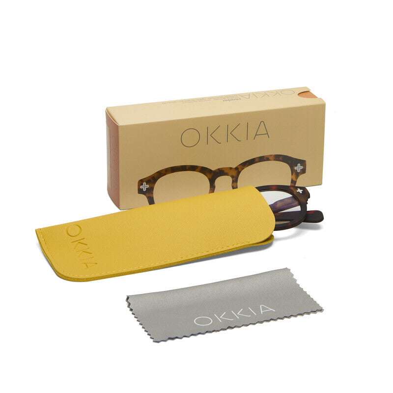okkia okkia occhiale da lettura mod nashville premontato soft touch spring anti luce blu havana diottrie 1 50 ean 8056211374999