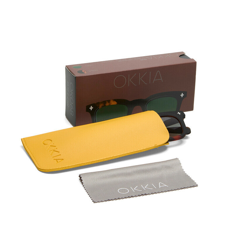 okkia okkia occhiale da sole premontato mod firenze soft touch black havana lenti green ean 8056211375743