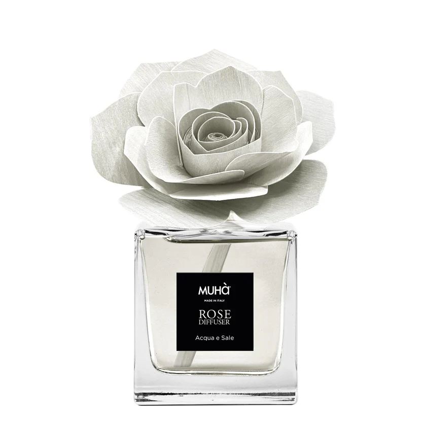 Muhà Diffuseur de parfum Rose Blanche Eau et Sel 100 ml