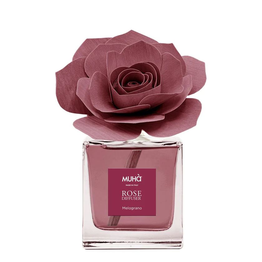 Muhà Diffuseur de parfum Rose Bordeaux Grenade 100 ml