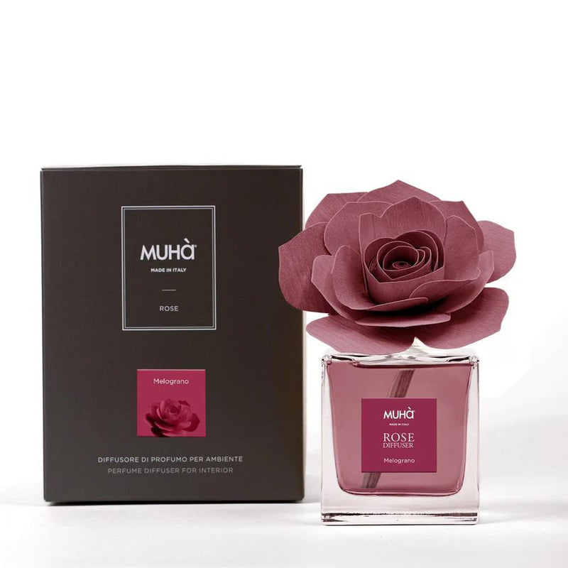 Muhà Diffuseur de parfum Rose Bordeaux Grenade 100 ml
