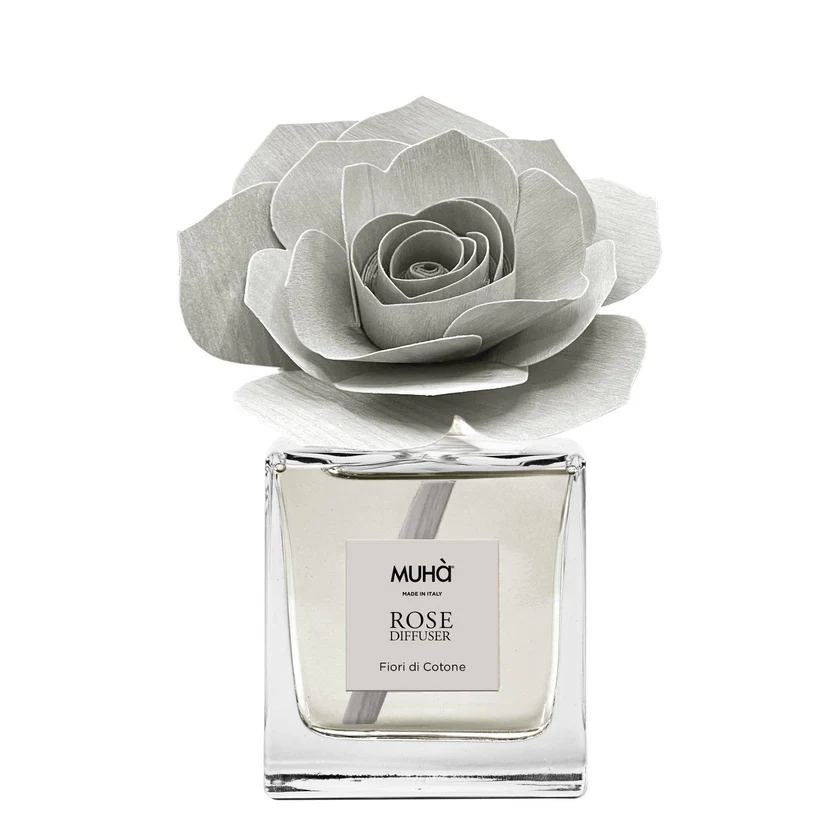 Muhà Diffuseur de Parfum Rose Grise Fleurs de Coton 100ml