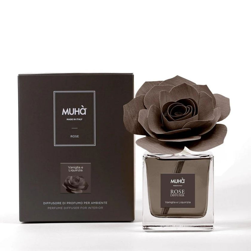 Muhà Diffuseur de Parfum Rose Marron Vanille et Réglisse 100 ml