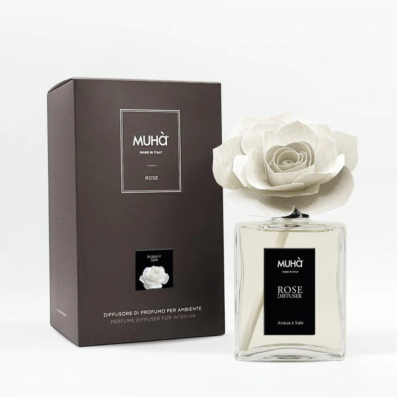 Muhà Diffuseur de parfum Rose, eau et sel 200ml