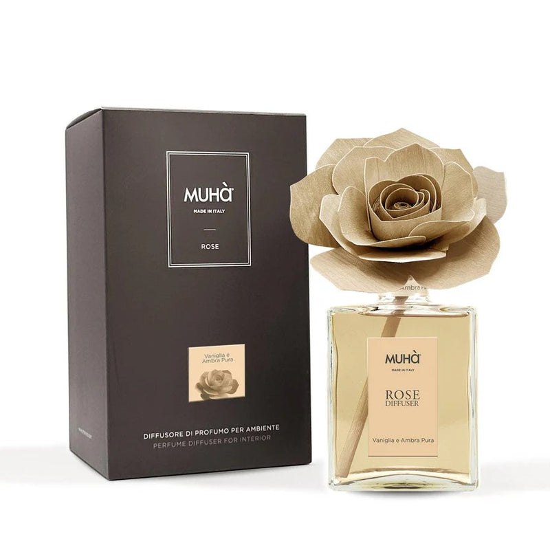 Muhà Diffuseur de parfum Rose Vanille et Ambre Pure 200 ml