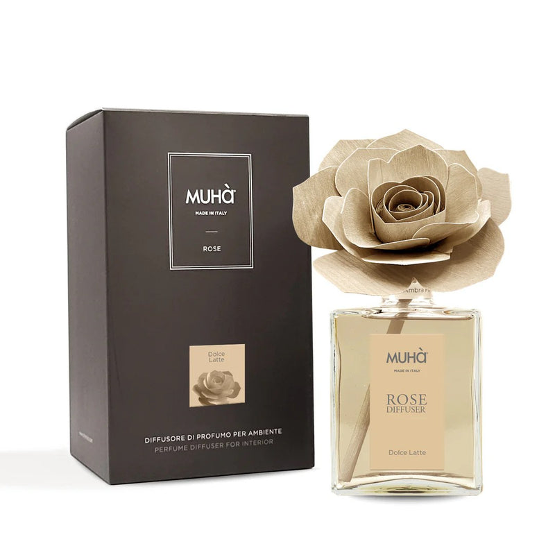 Muhà Diffuseur de parfum Fleur Rose Doux Lait 200ml