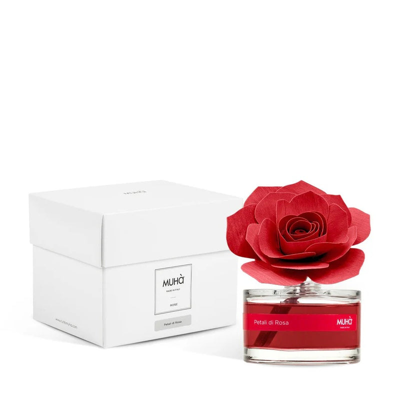 Muhà Diffuseur de parfum Rose Rouge Bombonnière 50ML Pétales de Rose