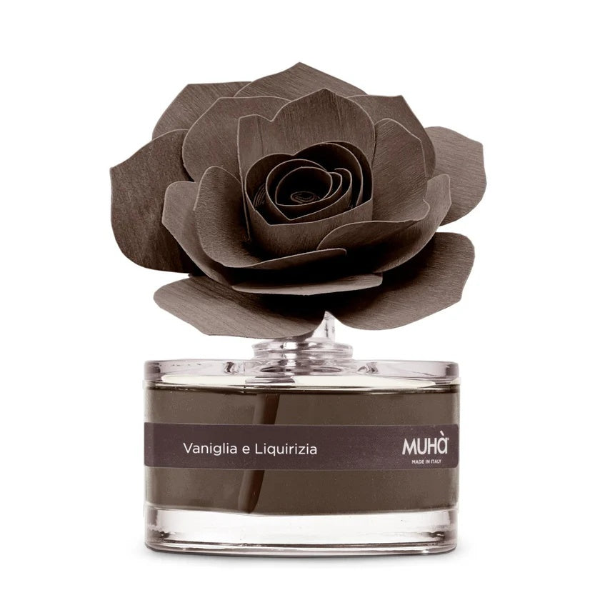 Muhà Diffuseur de parfum Rose Marron Drageoir Vanille et Réglisse 50ml