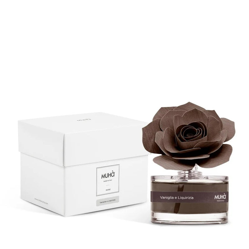 Muhà Diffuseur de parfum Rose Marron Drageoir Vanille et Réglisse 50ml
