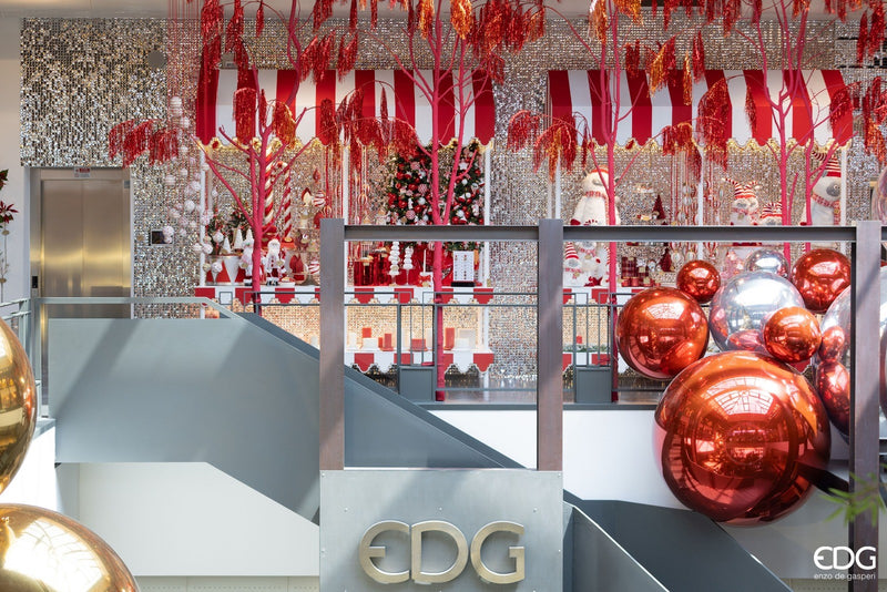 Boule à facettes décorative EDG Enzo De Gasperi D 120 cm Rouge