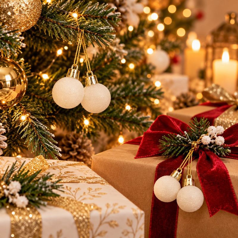 Piovaccari Set de 8 Clochettes de Noël Blanches Ø3 cm – Petites Clochettes Décoratives pour Sapin de Noël, Guirlandes, Décorations et Loisirs Créatifs