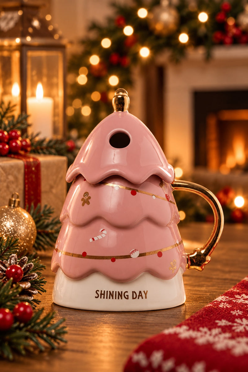 Conteneur pour sapin de Noël ARPIMEX 10 x 10 x 16 cm Rose