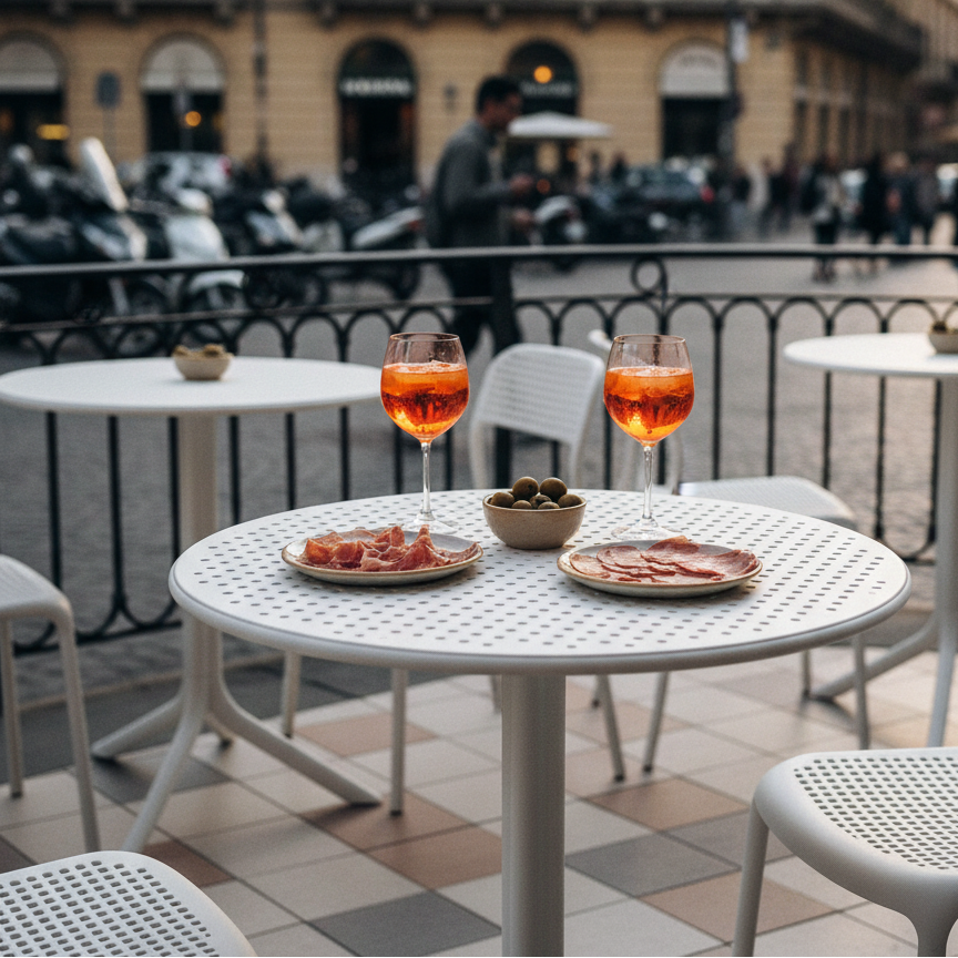 Nardi Step bianco bistrot dehors