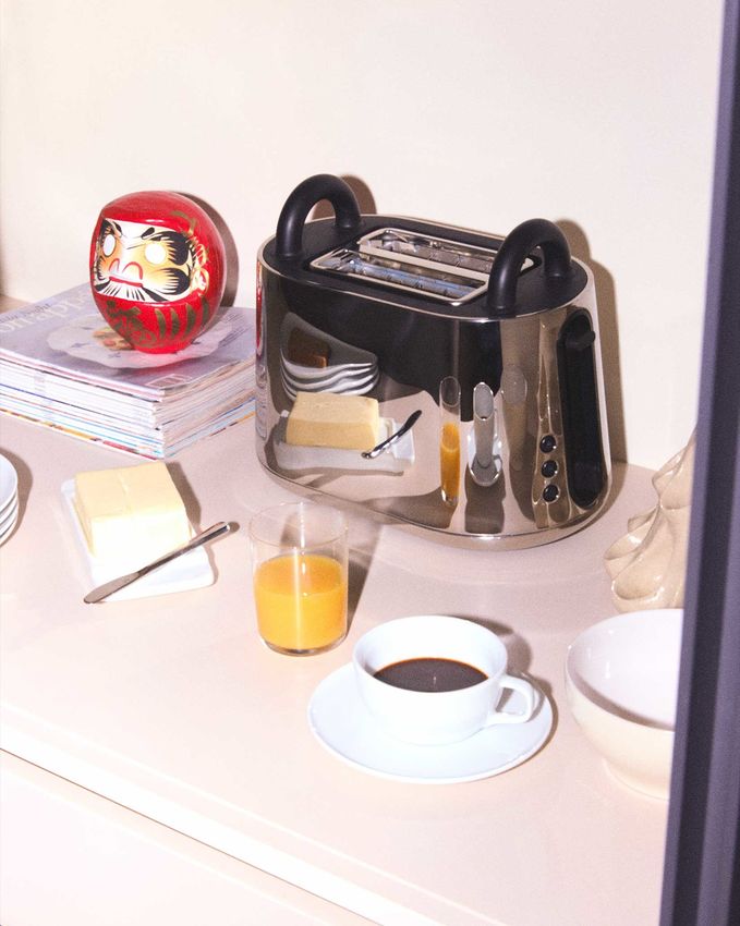 Alessi Grille-pain Toru Noir en Acier Inoxydable et Résine Thermoplastique