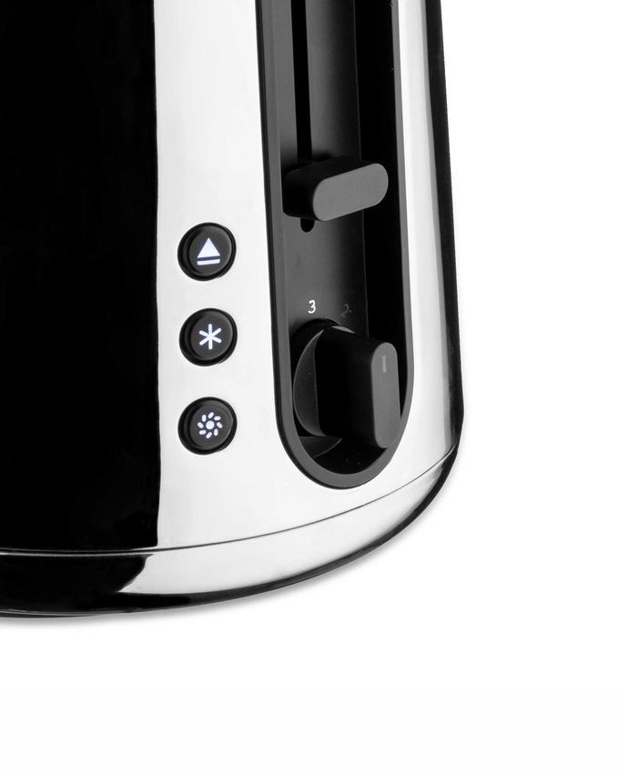 Alessi Grille-pain Toru Noir en Acier Inoxydable et Résine Thermoplastique