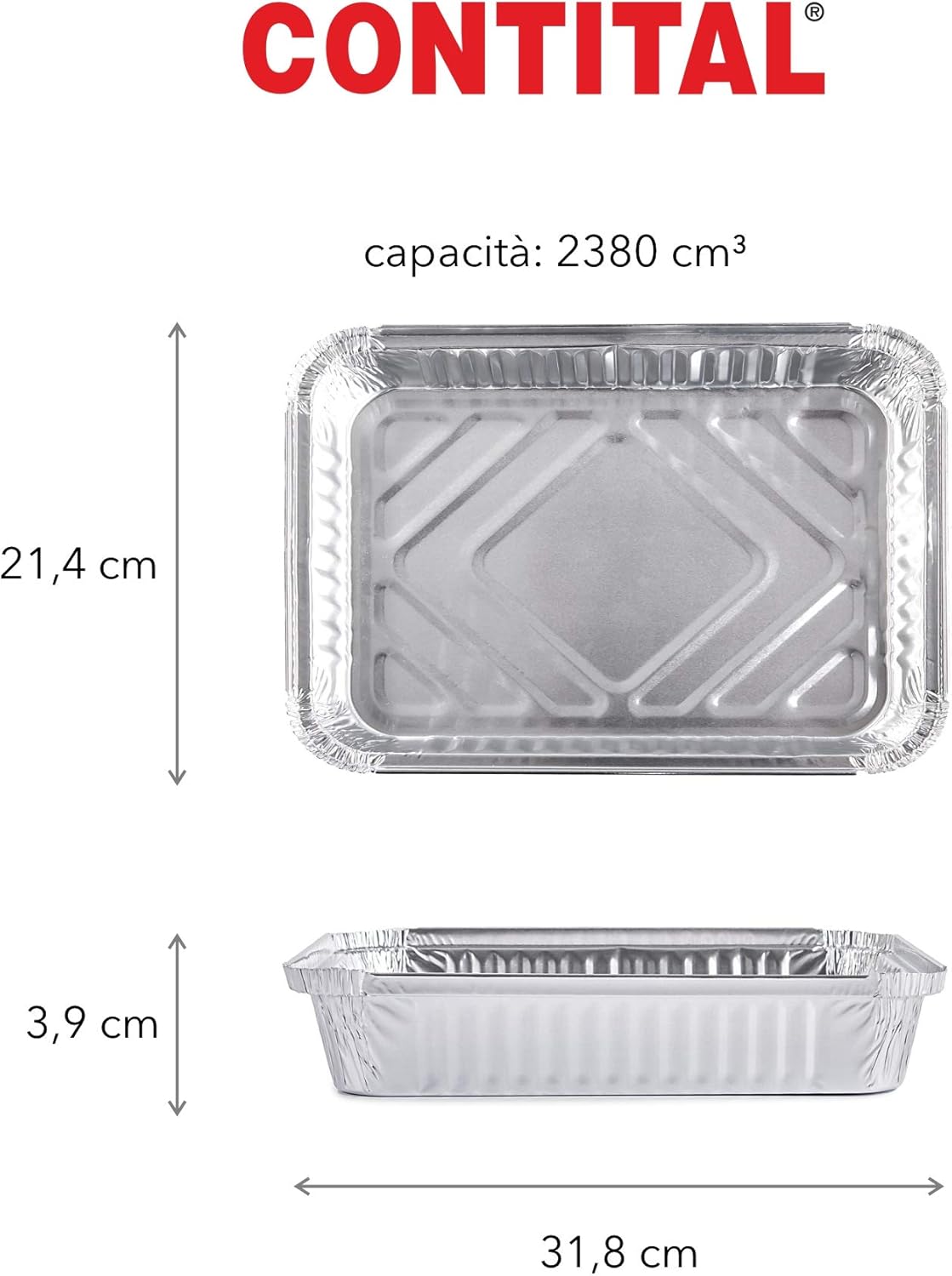 Aluminum Container 6 Portions 318 x 214 Mm 50 Pcs