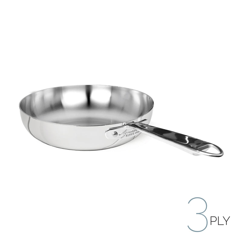 AGNELLI Sauteuse Aluinox 3 plis Inox avec 1 poignée 32x7,5 cm