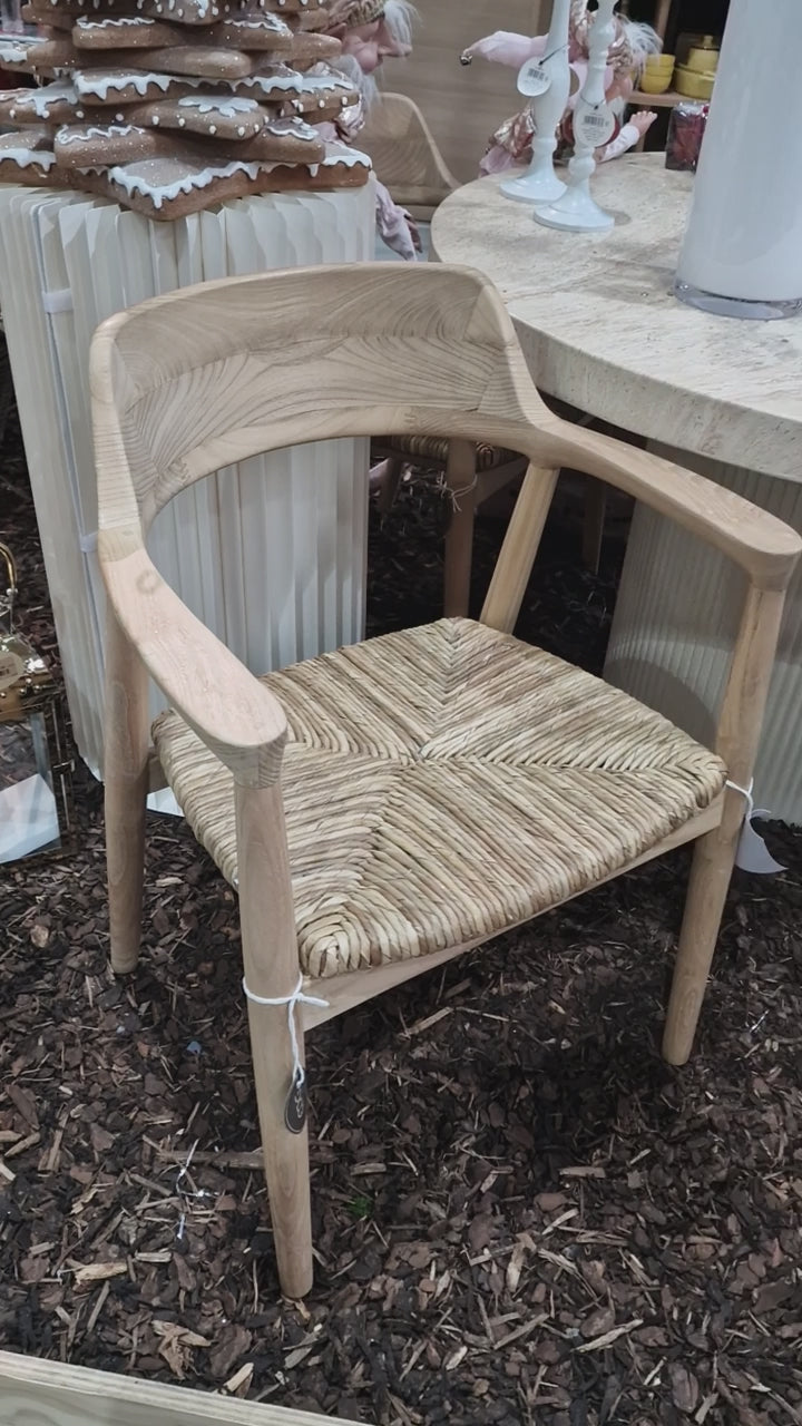 Chaise EDG Enzo De Gasperi en Sungkai H 80 cm L 50 cm L 55 cm Marron Naturel