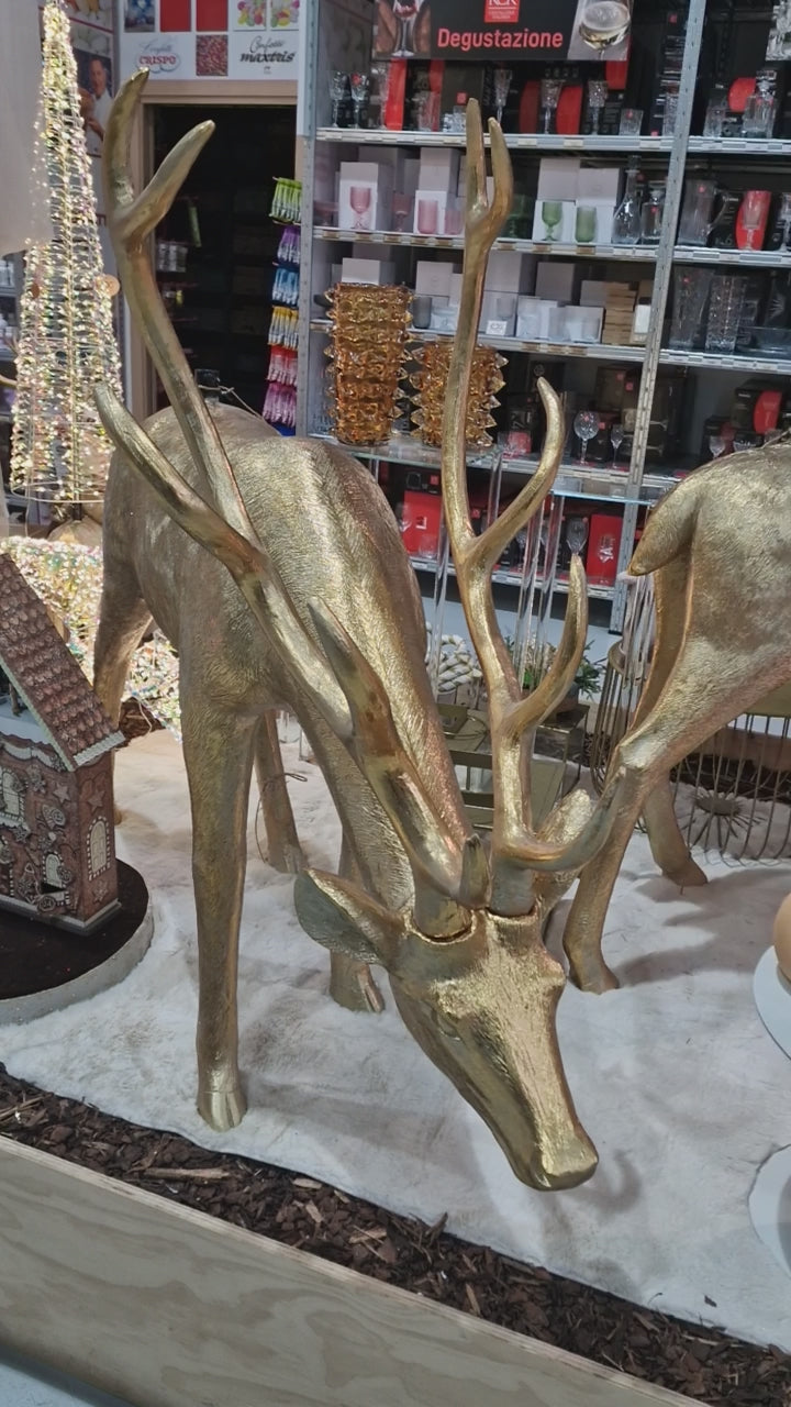 Base de sapin de Noël EDG Enzo De Gasperi Cerf pour pin H 140 cm 162 x 53 cm Or