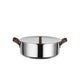 Alessi EDO Faitout bas D 24 cm à deux anses en acier inoxydable et PVD marron