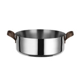 Alessi EDO Faitout bas D 24 cm à deux anses en acier inoxydable et PVD marron