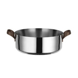 Alessi EDO Faitout bas D 24 cm à deux anses en acier inoxydable et PVD marron