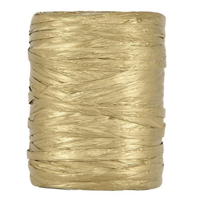 Piovaccari Paper Raphia Gold 5-8 mm x 10 m – Rafia de Papier Or pour Décoration, Nœuds, Emballages Cadeau et Loisirs Créatifs