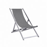 Moia Greenwood Transat de plage en aluminium textilene gris réglable