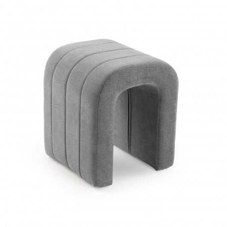 Verse Tabouret Rembourré Gris Clair