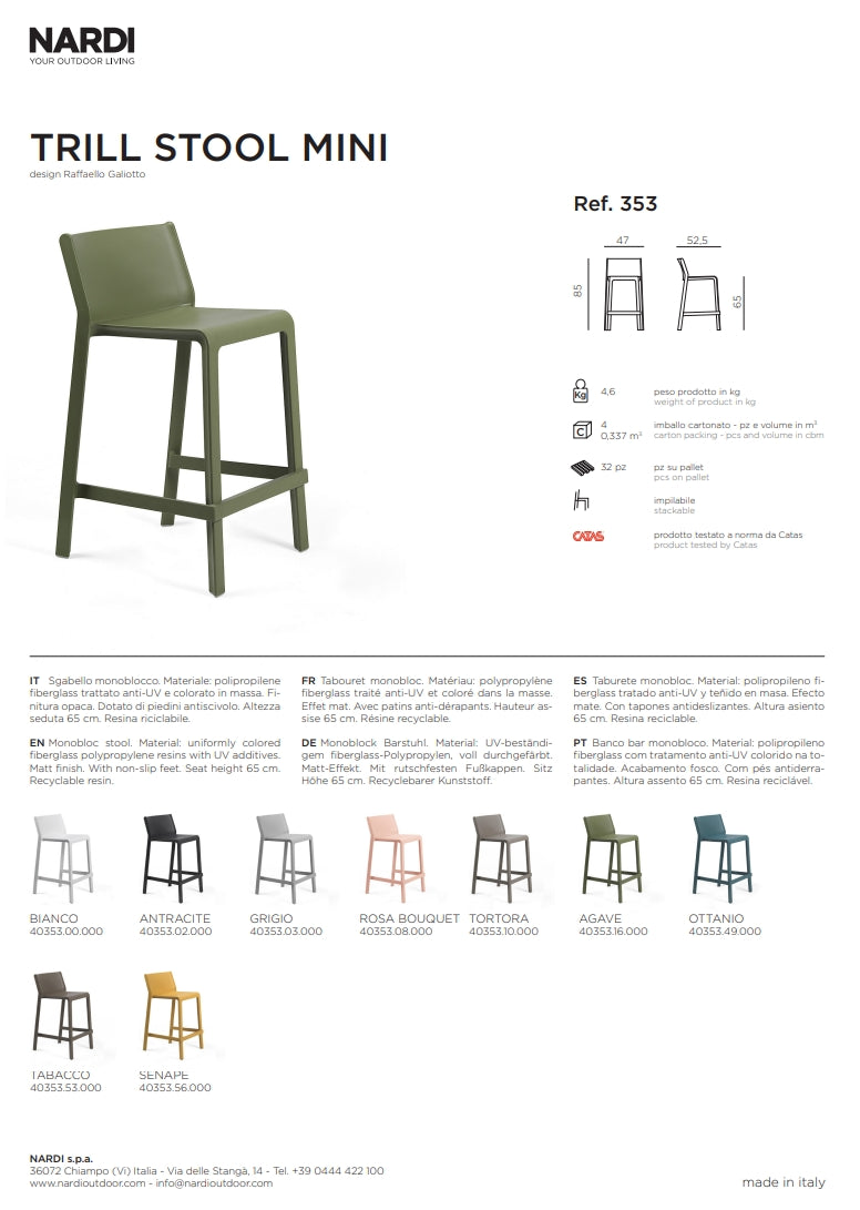Tabouret Nardi Trill Mini Tabouret Agave