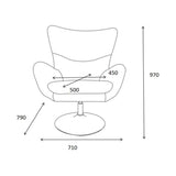 Fauteuil Melania Dimo en Tissu Ocre
