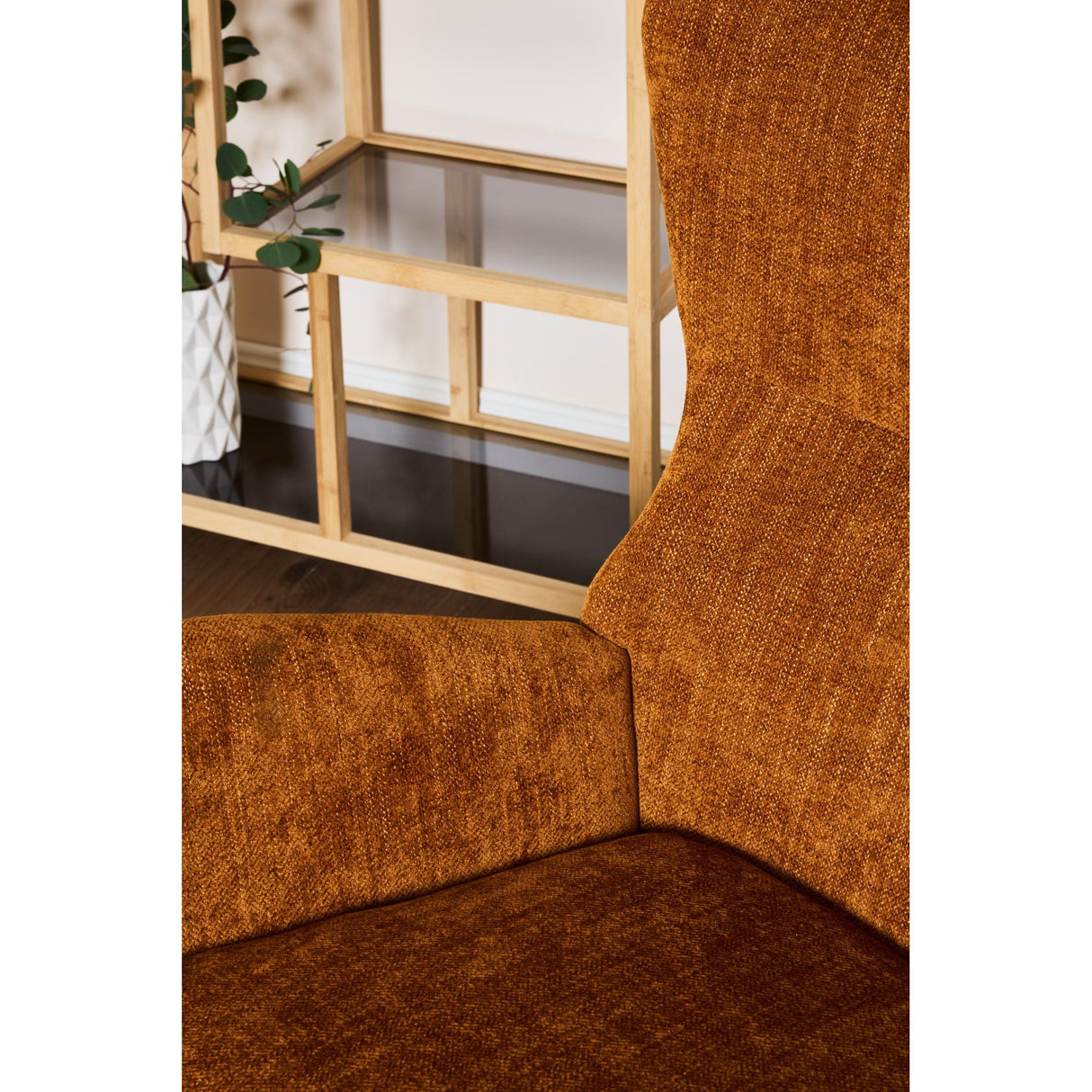 Fauteuil Melania Dimo en Tissu Ocre