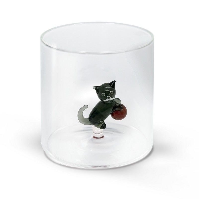 WD LifeStyle Verre Verre Borosilicaté Cc 250 ml Décor Chat