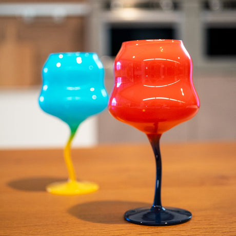 WD LifeStyle Ensemble 2 Verres Cocktail 450 Ml Bleu Ciel Jaune, Orange Bleu