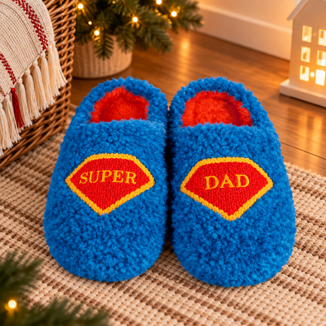 WD LifeStyle Chaussons Super Dad Taille S/M – Chaussons Amusants pour la Maison
