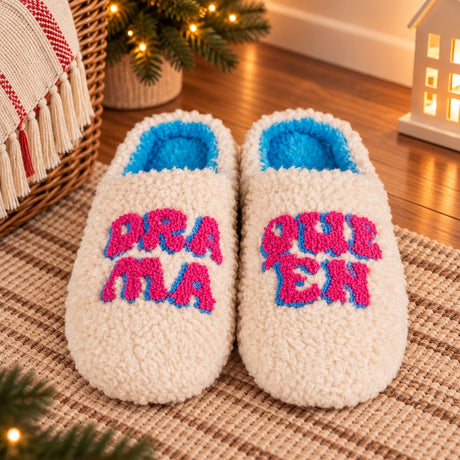 WD Lifestyle Pantoufles Drama Queen Taille S/M – Pantoufles Amusantes pour la Maison