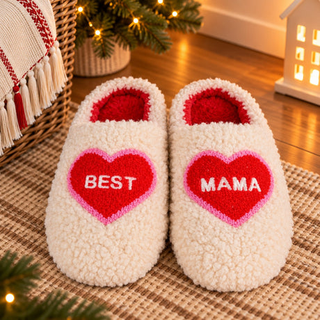 WD LifeStyle Chaussons Best Mom Taille S/M – Chaussons Amusants pour la Maison