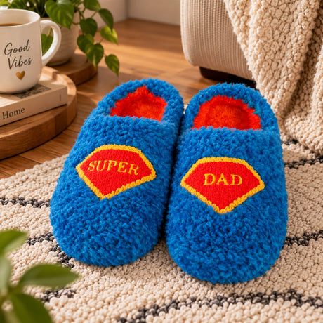Pantoufles WD LifeStyle Super Dad Taille M/L – Pantoufles Amusantes pour la Maison