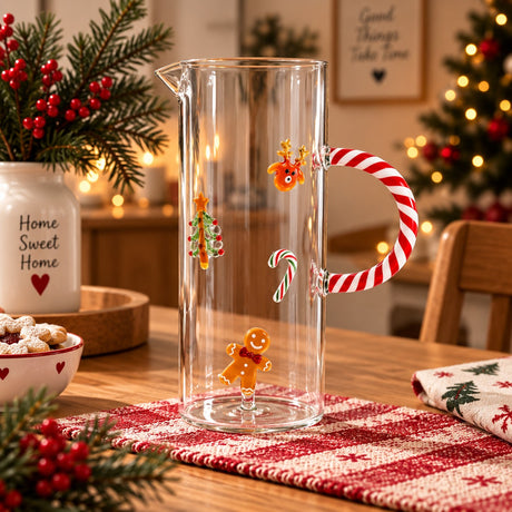 WD LifeStyle Carafe en Verre avec Décor Pain d'Épices – Carafe Noël de Table