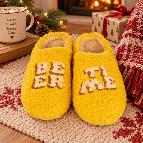 WD LifeStyle Chaussons Beer Time Taille L/XL – Chaussons Amusants pour la Maison