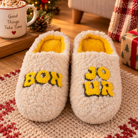 WD Lifestyle Pantofole Bon Jour Taglia L/XL – Pantofole Comode da Casa